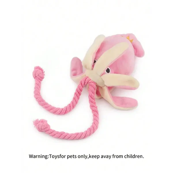 1Pcs Octopus Design Sound BB Plush Pink Squid Dog Toy