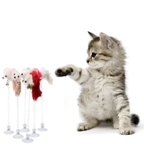 Cat Toy Stick Feather mouse With Bell Mouse