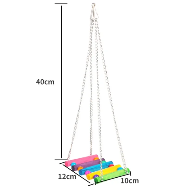 1pc Wooden Bridge Swing Bird Toy for Medium and Small Parrots, Parakeets, and Budgies.