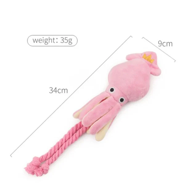 1Pcs Octopus Design Sound BB Plush Pink Squid Dog Toy