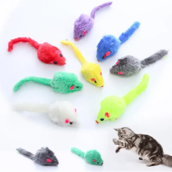 10Pcs Random Cat Mouse Simulation False Cat Mice Toy For Kitten Interactive Toys