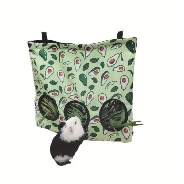 2/3-Hole Hanging Food Dispenser Hay Bag for Small Pets like Bunnies, Guinea Pigs, Hamsters, & More!