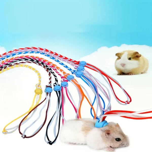 1pc mixed color adjustable small pets leash for hamsters, chinchillas, rabbits, guinea pigs, & squirrels!