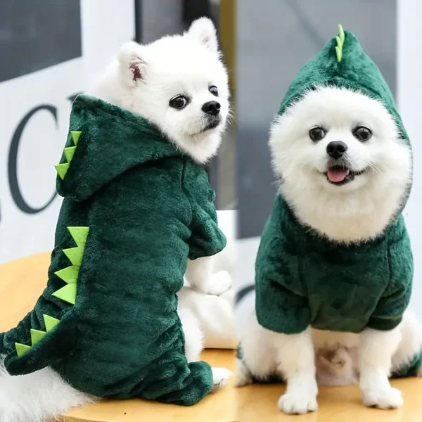 1pc warm four legged dinosaur dog apparel for autumn and winter season.