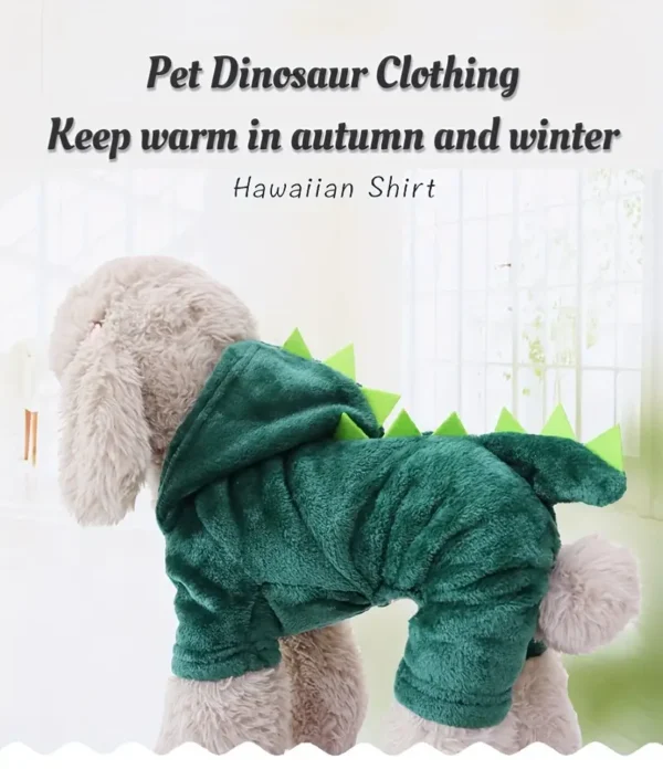 1pc warm four legged dinosaur dog apparel for autumn and winter season.