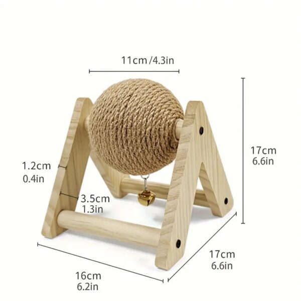 1pc durable wooden pets sisal scratching relief chew ball toy with bell for rabbits & hamsters!