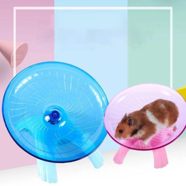 durable flying disc & running exercise wheel toy for hamster, chinchillas, guinea pigs, dutch pigs, & more!