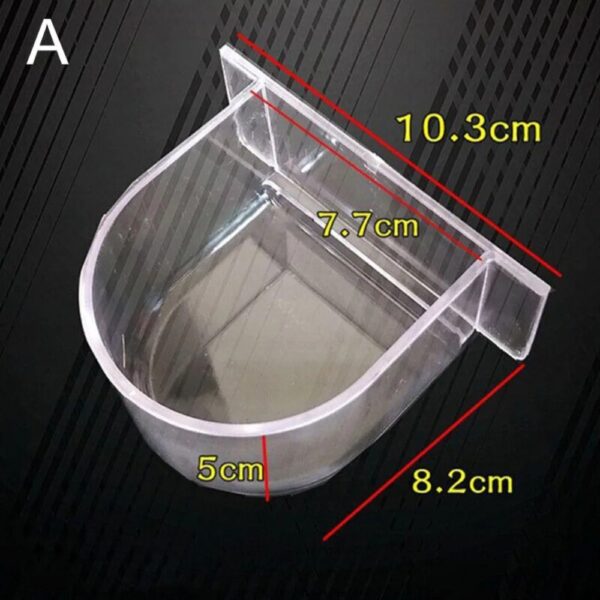 Transparent and Translucent Bird Cage Feeding Container for all Birds like Parrots, Budgerigars, Macaws, Finches, & Canaries!