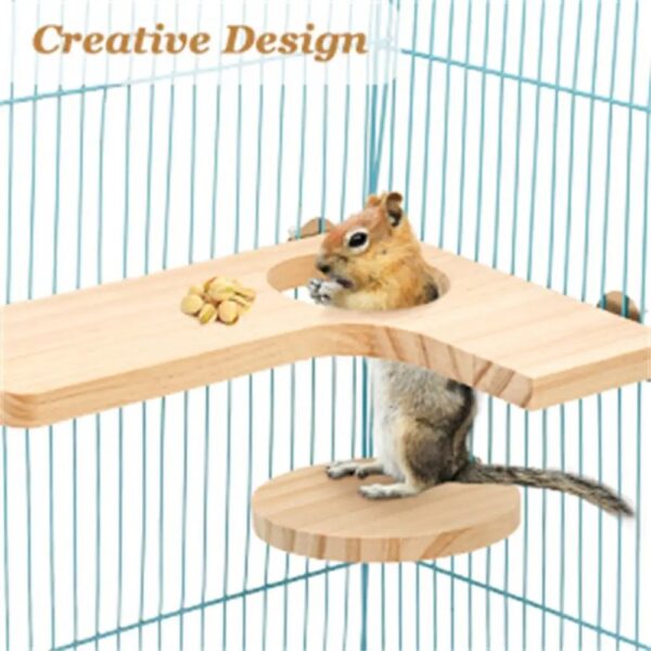 5pcs wooden interactive pedal platform toy for small pets like chinchillas, hamsters, squirrels, gerbils!