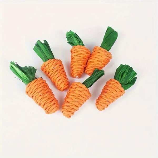 1 pc small pet hand woven chew resistant grinding carrot & corn cob toy for rabbits and hamsters!