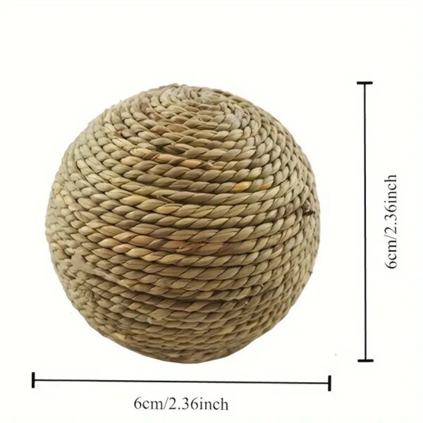 1pc natural grass interactive fun chew ball toy for rabbits and hamsters to clean teeth and encourage play!