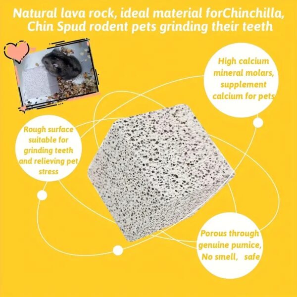 1pc/5pcs volcanic rock mineral stone block chew toy for small pets like hamsters, rabbits, and guinea pigs!