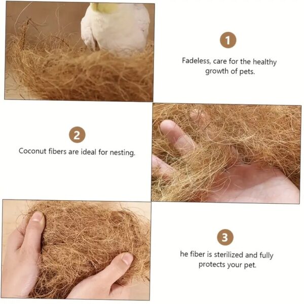 1pc Natural Coconut Fiber for Bird Nests, Ideal Nesting Material for Soft Bedding for Small Birds and Eggs