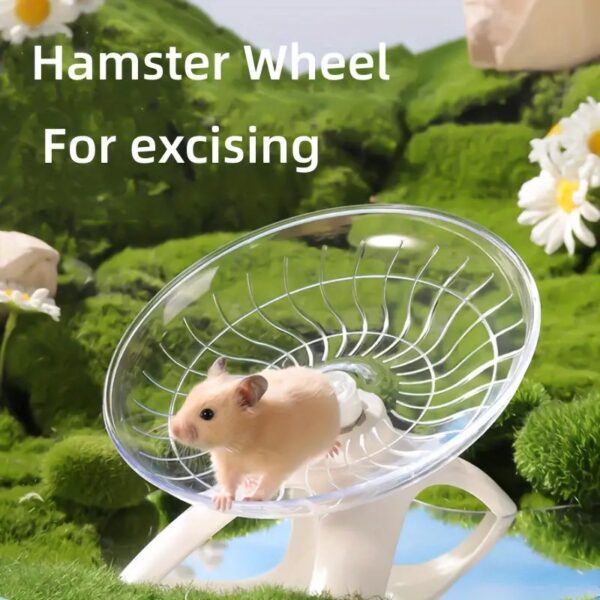 durable flying disc & running exercise wheel toy for hamster, chinchillas, guinea pigs, dutch pigs, & more!