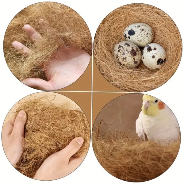 1pc Natural Coconut Fiber for Bird Nests, Ideal Nesting Material for Soft Bedding for Small Birds and Eggs