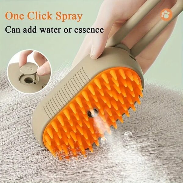 3 in 1 usb rechargeable steamy brush and massaging comb for cats grooming & hair removal!