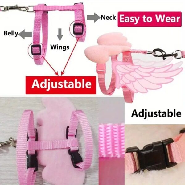 cute adjustable ducks butterfly decor harness & leash suitable for ducks, chickens, kittens, puppies, and rabbits for outdoor training & walk!