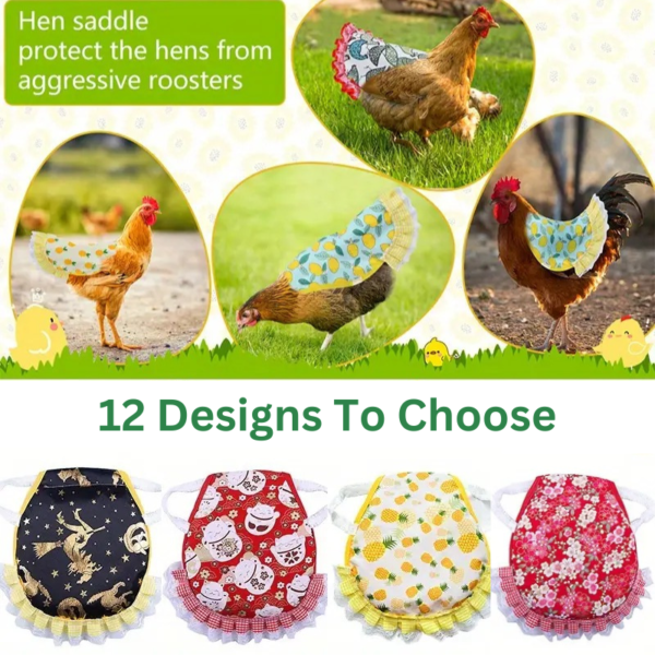 comfortable & safe poultry printed protector saddle for chicken to protects hens from feather loss and injury!