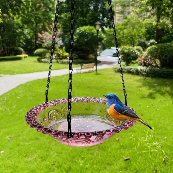 hanging flower shaped outdoor bird feeder & birdbath perfect for cage, yard, farm, & garden!