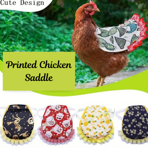 comfortable & safe poultry printed protector saddle for chicken to protects hens from feather loss and injury!