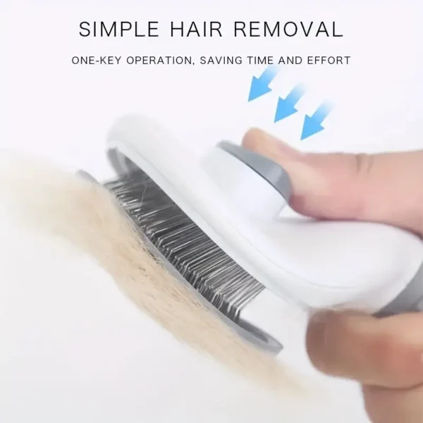 one click hair removal pet comb, self cleaning pet brush for grooming long or short haired cats, dogs & rabbits!