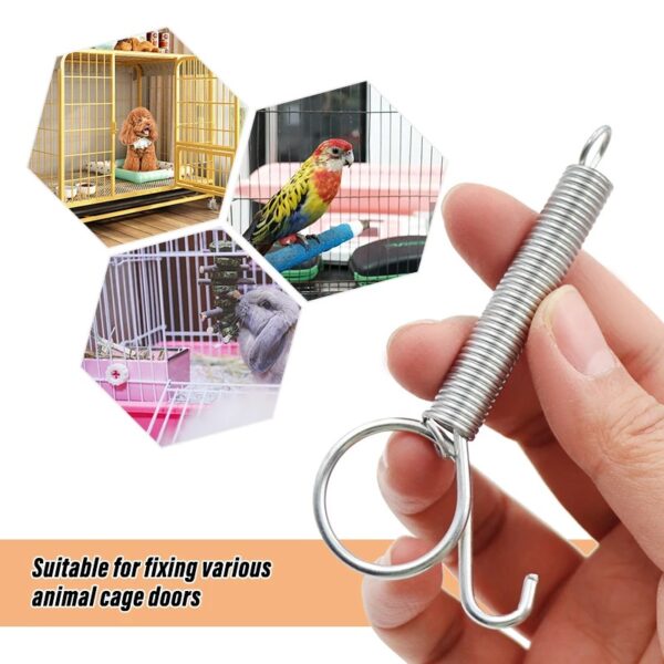 10pcs bird cage spring metal hooks for cage door & windows perfect for birds, cats, dogs, & other small pets cages!