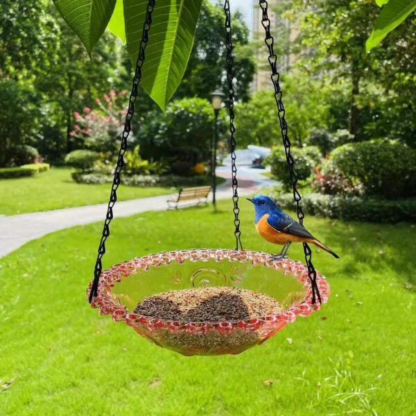 hanging flower shaped outdoor bird feeder & birdbath perfect for cage, yard, farm, & garden!