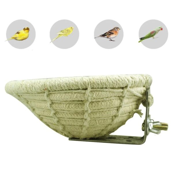 hand woven cotton & hemp rope hanging sleeping bed for bird nest ideal for cockatiel, parakeets, budgies, & other small birds!