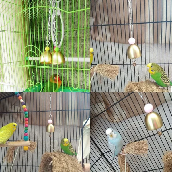 Alloy Steel Hanging Bird Bell Toys For Parrots, Cockatiels, Parakeets, Lovebirds, & More!