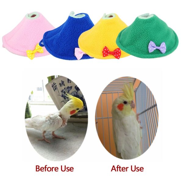 adjustable anti bite parrot cone collar for wound recovery and healing, ideal for medium to large birds!