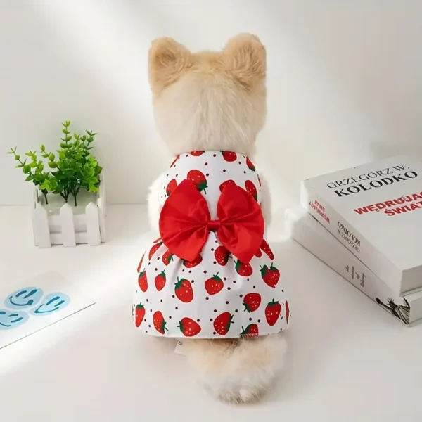 1pc Cute Pet Dresses with Bow for Small Breeds Dogs - Suitable for Summer, Spring and Autumn.