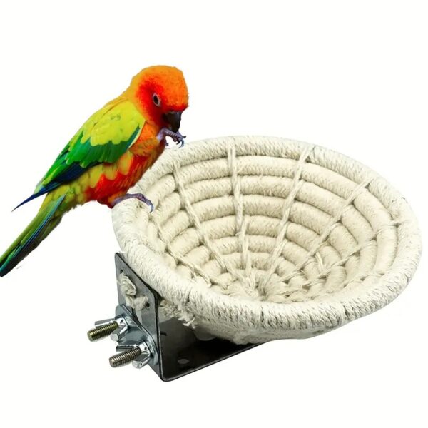 hand woven cotton & hemp rope hanging sleeping bed for bird nest ideal for cockatiel, parakeets, budgies, & other small birds!