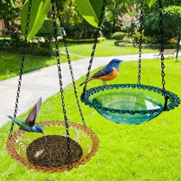 hanging flower shaped outdoor bird feeder & birdbath perfect for cage, yard, farm, & garden!