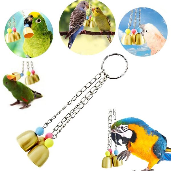 Alloy Steel Hanging Bird Bell Toys For Parrots, Cockatiels, Parakeets, Lovebirds, & More!