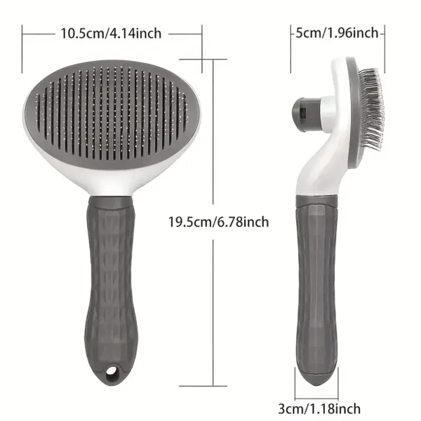 one click hair removal pet comb, self cleaning pet brush for grooming long or short haired cats, dogs & rabbits!