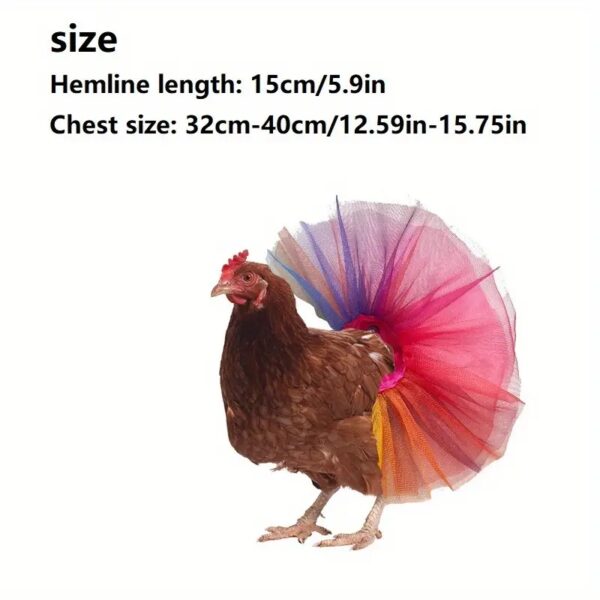 pretty princess skirt outfit with hat suitable for medium and large chicken, rooster, duck, & more!