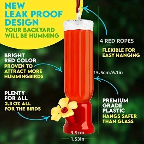 4pcs/pack mini hummingbird feeders for bird nest comes with red string & shepherd's hook for small birds!