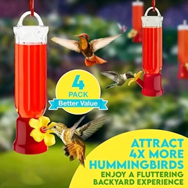 4pcs/pack mini hummingbird feeders for bird nest comes with red string & shepherd's hook for small birds!