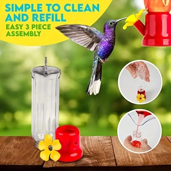 4pcs/pack mini hummingbird feeders for bird nest comes with red string & shepherd's hook for small birds!