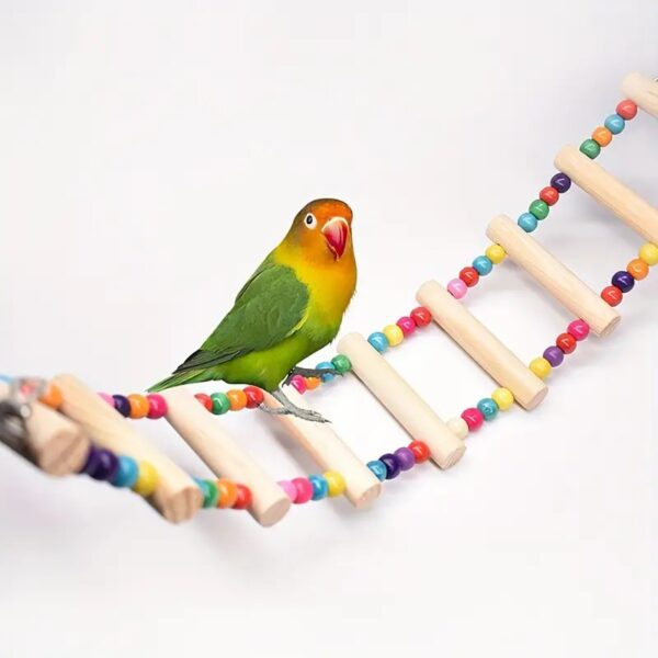 bird solid wood climbing ladder for parrots, cockatiels, parakeets, lovebirds, rabbits, & more!